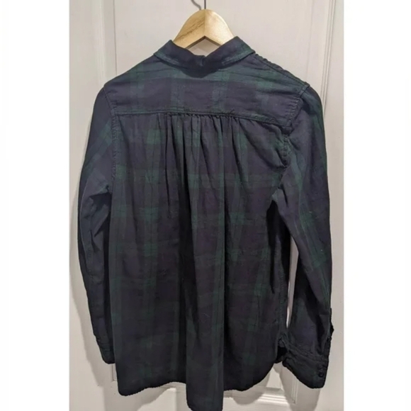 RL Denim & Supply | Brushed Cotton Flannel Button Down Shirt in Blue/Green Plaid - Picture 5 of 10